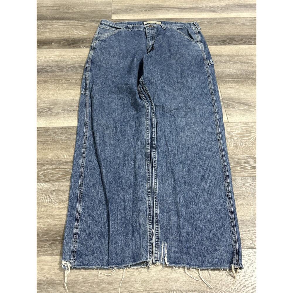 Vintage Lee Dungarees Dark Wash Baggy Carpenter Jeans Y2K Skater - Men’s 36x33 - Picture 4 of 10